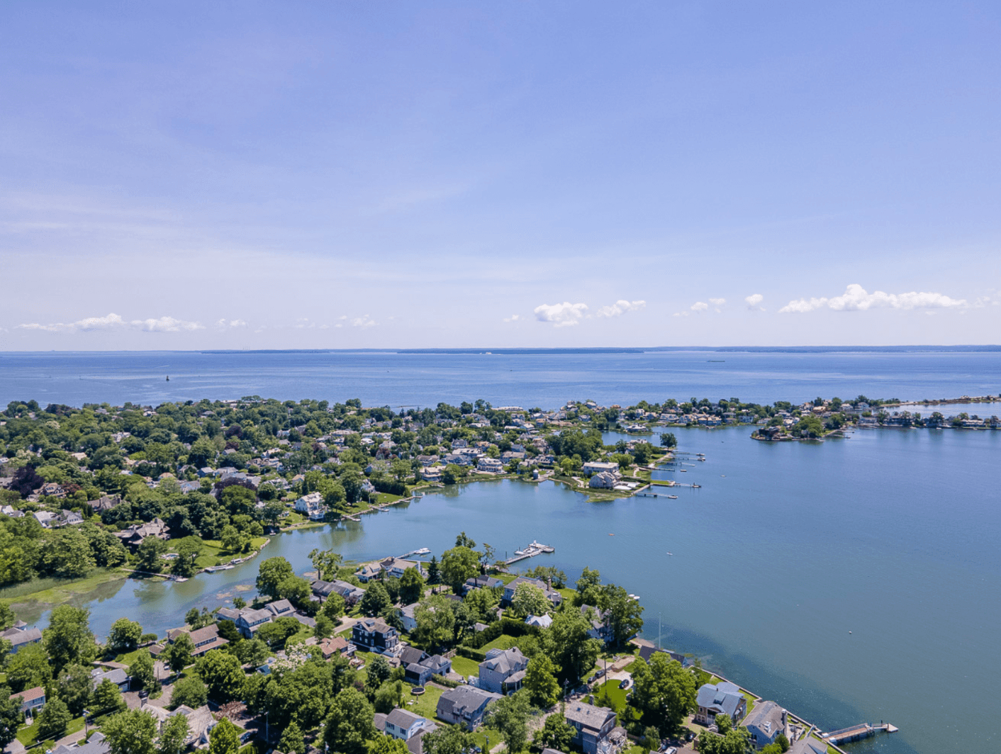 Aerial view of the Connecticut coastline